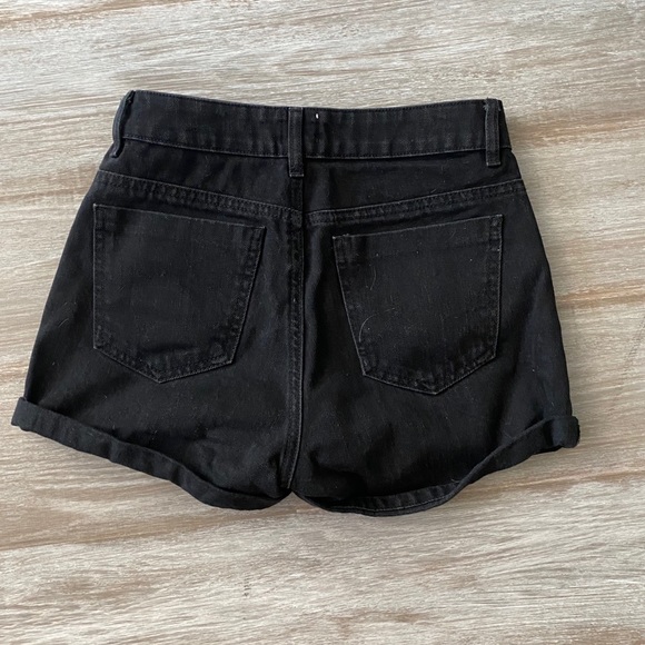 Ultra high waist black denim shorts - Picture 5 of 7